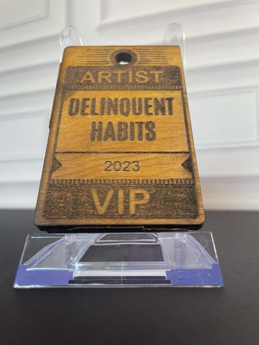 Delinquent Habits Artist 2023 VIP Wooden Tour Pass